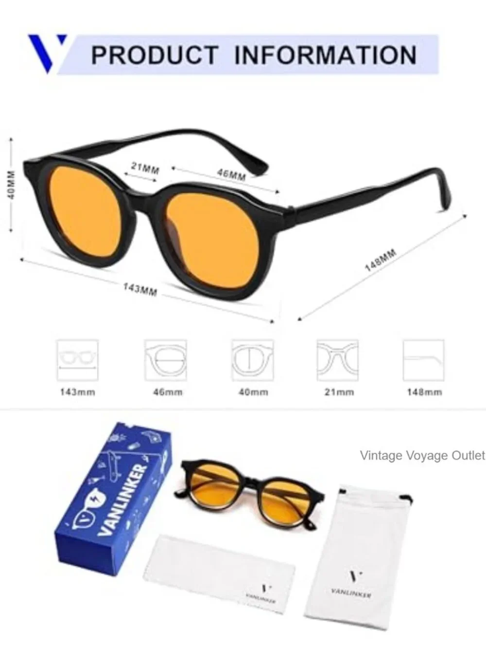 Retro Round Small Sunglasses for Men Women UV400 Protection